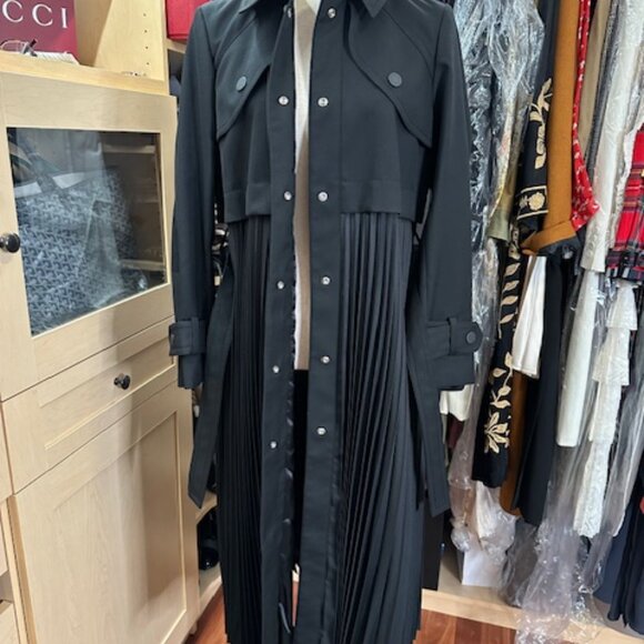 Sandro Black Size 36 Trench Coat Brand New with Tags - Picture 8 of 14